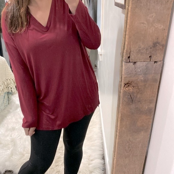 Piko burgundy bamboo top size small new with tags - Picture 1 of 5